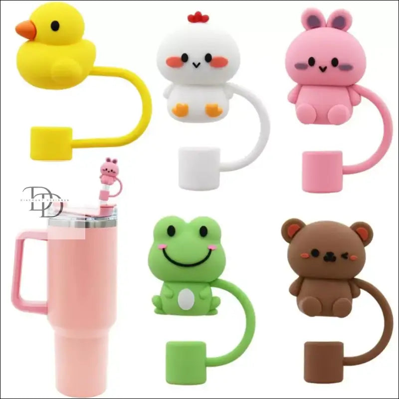 Collection of cute animal-shaped USB chargers or power banks with attached cables.