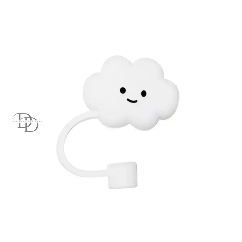 Cute cartoon-style white cloud with a smiling face and a small stem or handle.