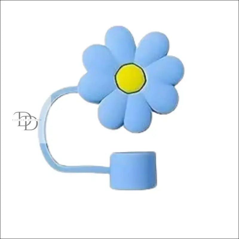 Light blue flower-shaped desk lamp with a yellow center.
