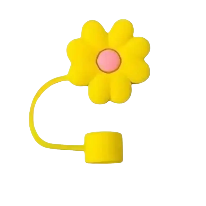 Yellow flower-shaped object with a flexible stem and circular base.