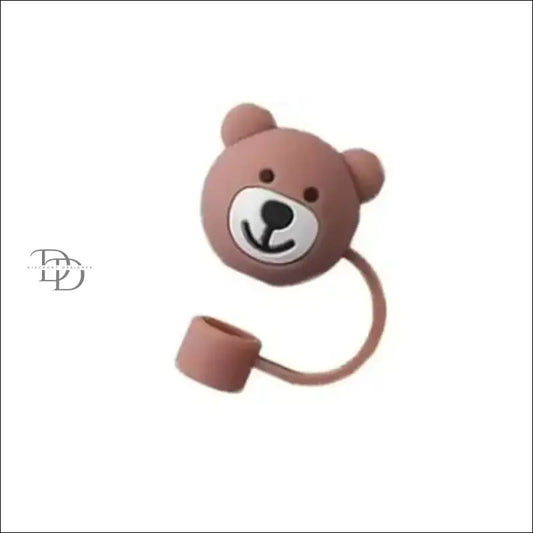 Cute bear-shaped silicone AirPods case with attached charging port cover.