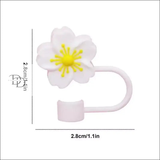 White flower-shaped clip or hook with a yellow center and curved stem.